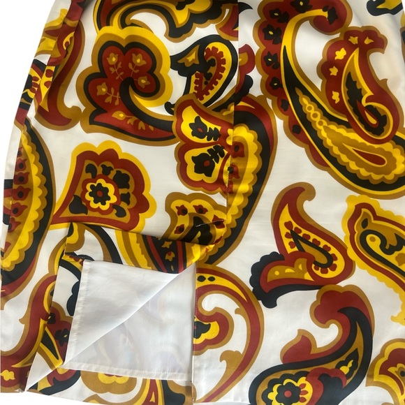 Banana Republic Strapless Paisley Dress - Yellow, Red, Brown - Picture 4 of 6